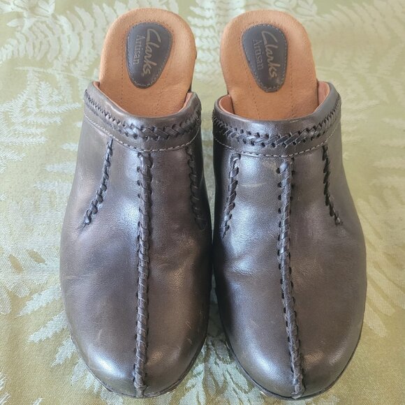 Clarks Artisan Studded Leather Clogs - Picture 1 of 8